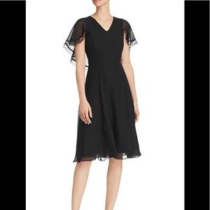 Nanette Lepore Cape Slv Chiffon Dress 6